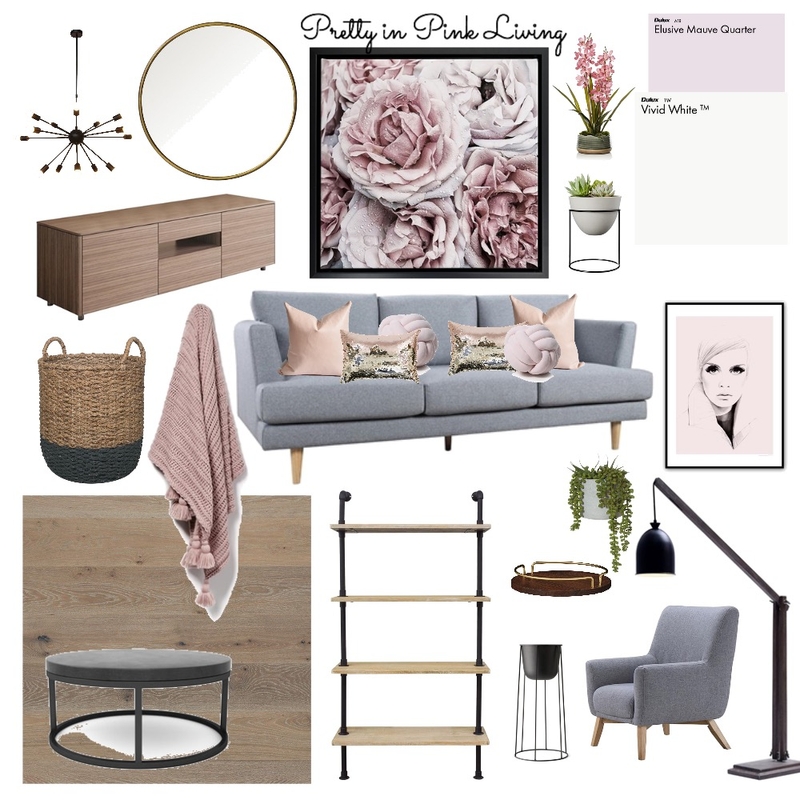 Pretty in Pink Living Mood Board by CasaDesign on Style Sourcebook