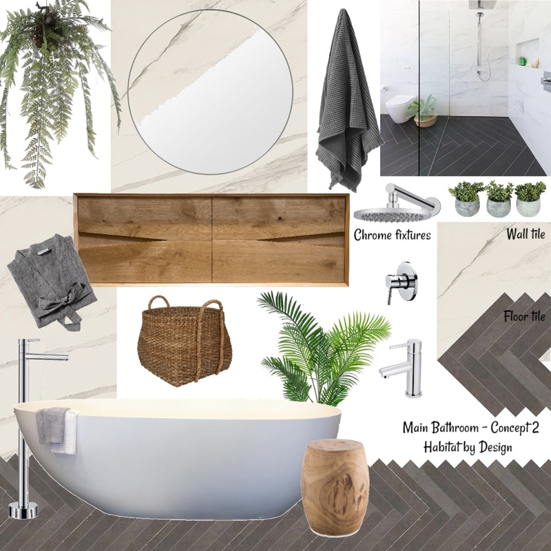Main Bathroom Concept 2 Mood Board by Habitat_by_Design on Style Sourcebook