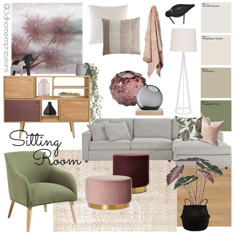 Sitting Room Mood Board by 3D Home Impressions on Style Sourcebook