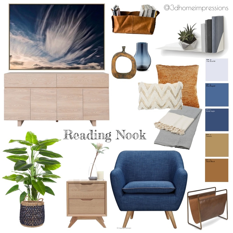 Reading Nook Mood Board by 3D Home Impressions on Style Sourcebook