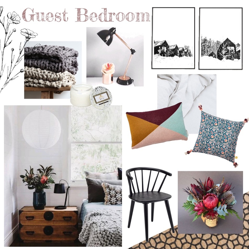 Guest Bedroom Mood Board by thebohemianstylist on Style Sourcebook