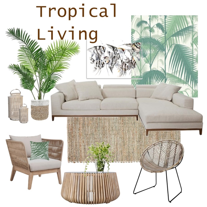 Tropical Living Mood Board by Carla Phillips Designs on Style Sourcebook