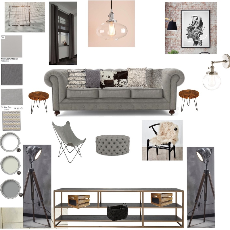 Industrial/eclectic living room Mood Board by LMH Interiors on Style Sourcebook