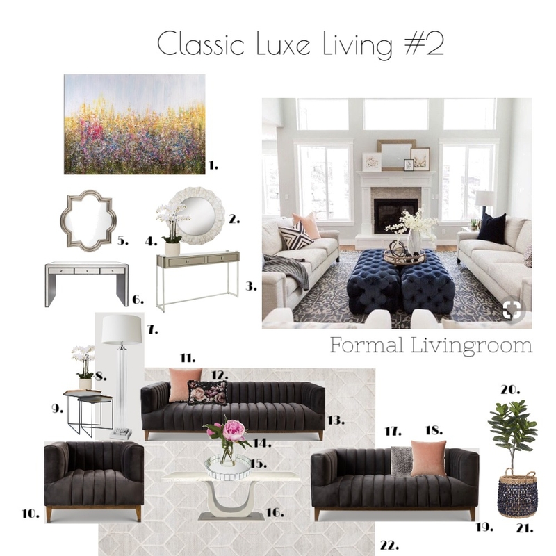 Classic Luxe Livingroom #2 Directory Mood Board by Flyingmouse inc on Style Sourcebook