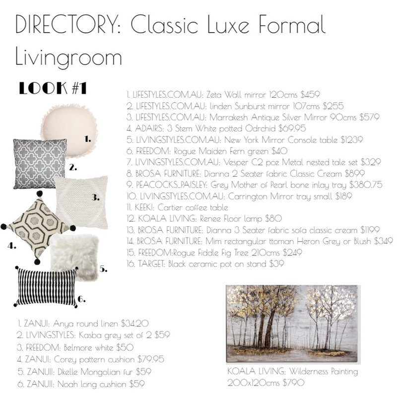 DIRECTORY - Classic Luxe #1 Mood Board by Flyingmouse inc on Style Sourcebook