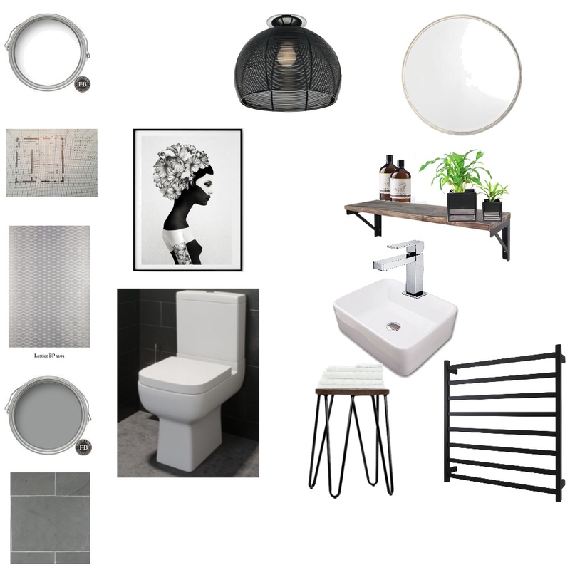 Industrial WC/Cloakroom with a little glam! Mood Board by LMH Interiors on Style Sourcebook