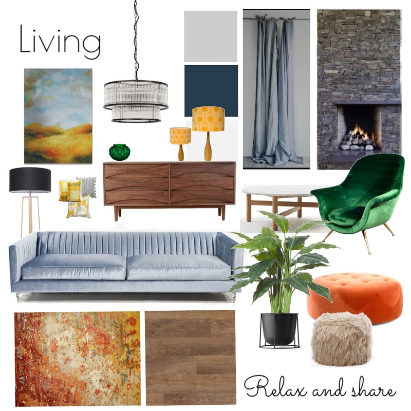 Living Room - Fifties House Mood Board by NicolaBriggs on Style Sourcebook