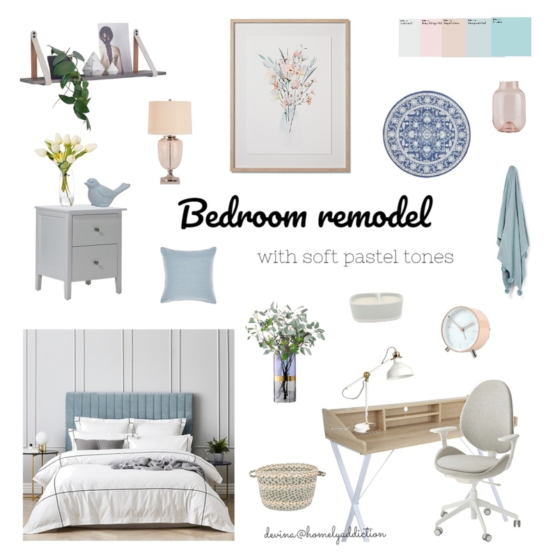 Bedroom remodel pastel tones Mood Board by HomelyAddiction on Style Sourcebook