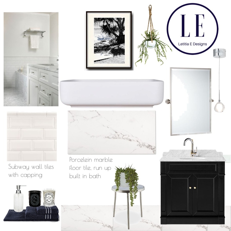 bathroom chic monochrome Mood Board by Letitiaedesigns on Style Sourcebook