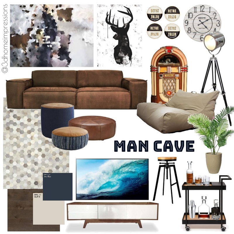 man cave Mood Board by 3D Home Impressions on Style Sourcebook
