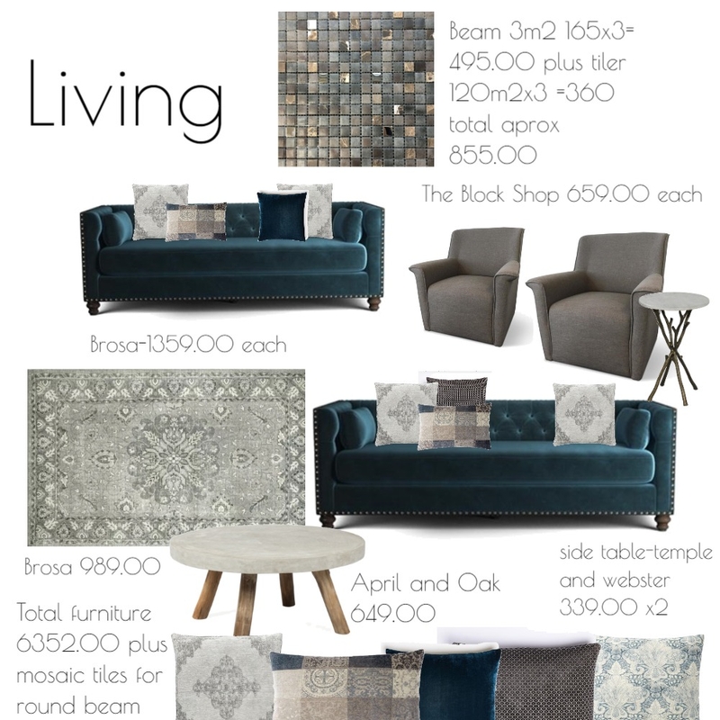 Point Piper Residence Living Mood Board by Batya on Style Sourcebook