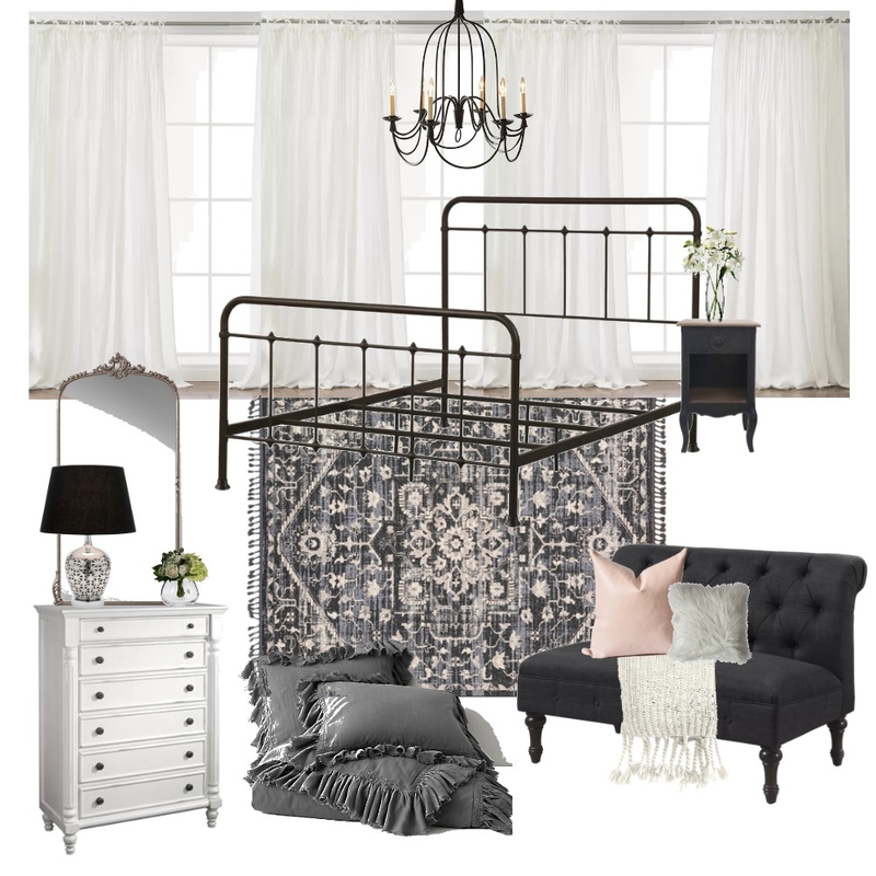 Black and White Bedroom Mood Board by home.oasis.home on Style Sourcebook