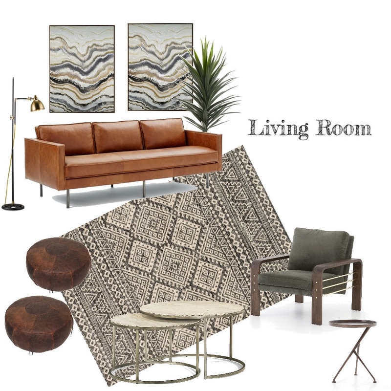 Rustic Industrial Living Mood Board by kcillit on Style Sourcebook