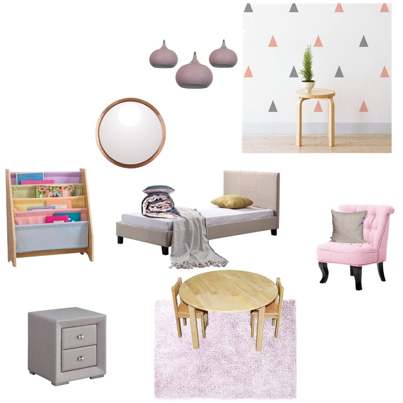 Pink and Pine Bedroom Mood Board by Gugz on Style Sourcebook