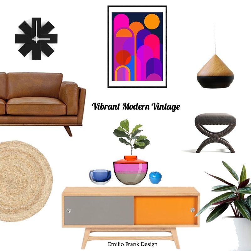 Vibrant modern vintage Mood Board by Emilio Frank Design on Style Sourcebook