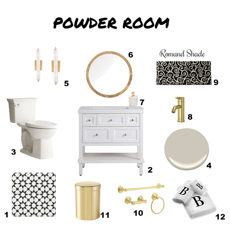 Powder Room Mood Board by Tenamarie on Style Sourcebook