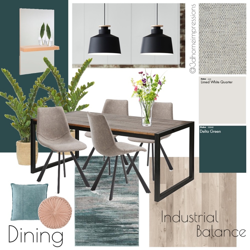 Industrial Dining Mood Board by 3D Home Impressions on Style Sourcebook