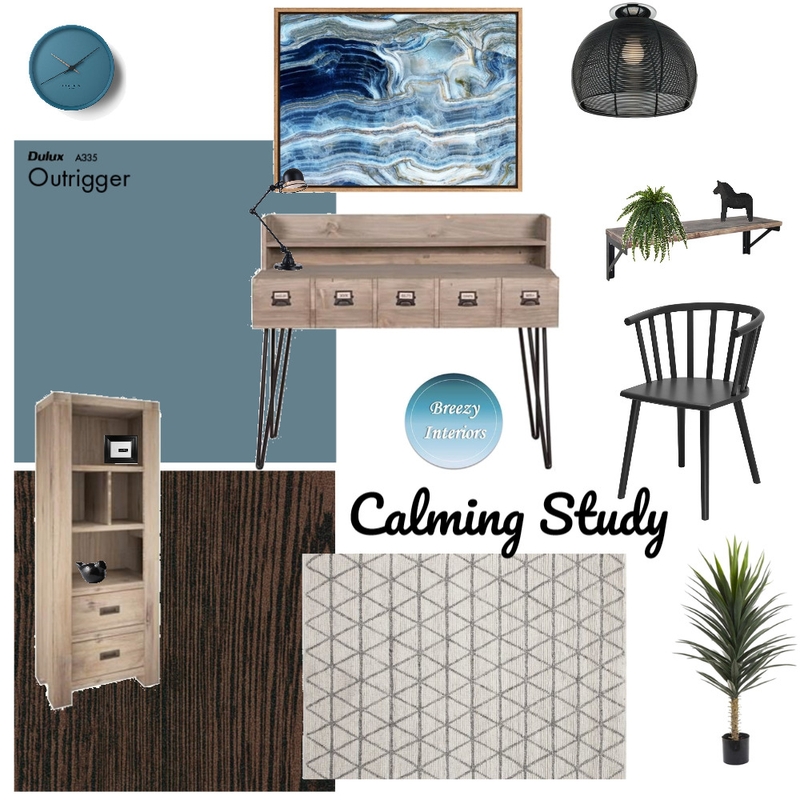 Calming Study Mood Board by Breezy Interiors on Style Sourcebook