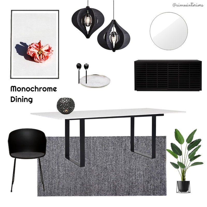 Monochrome Dining Mood Board by Amy Louise Interiors on Style Sourcebook