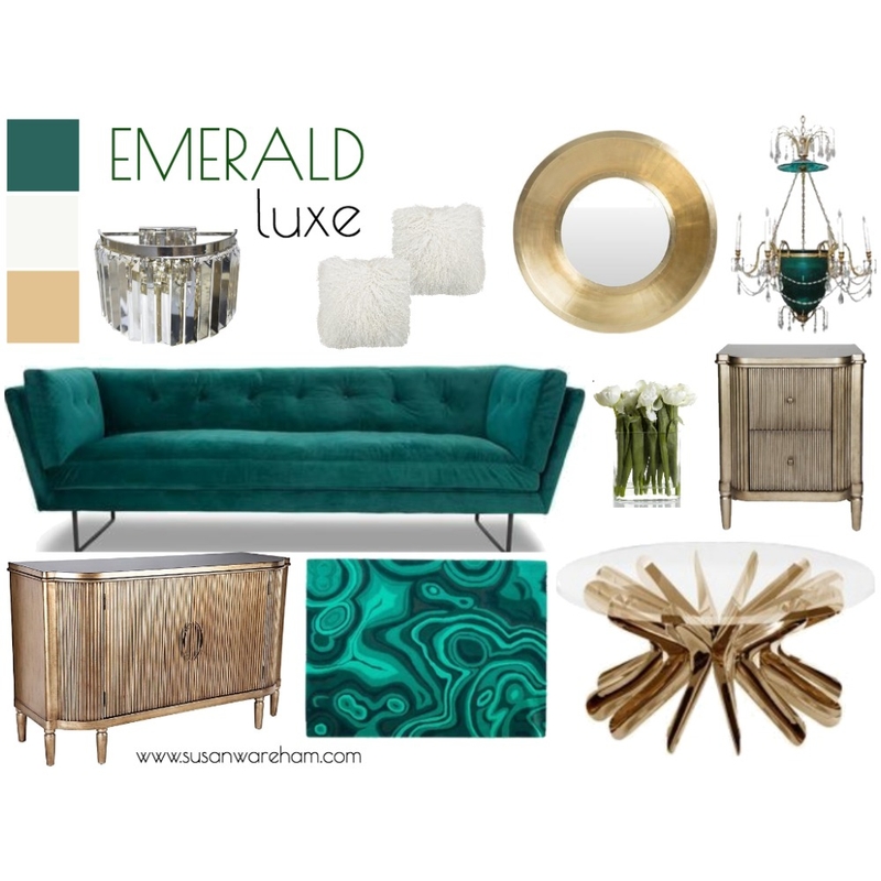 Emerald Luxe Mood Board by www.susanwareham.com on Style Sourcebook