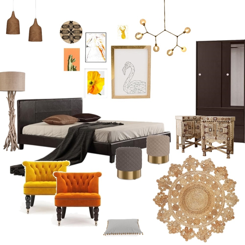 Bohemian warm colours Bedroom Mood Board by azhara on Style Sourcebook