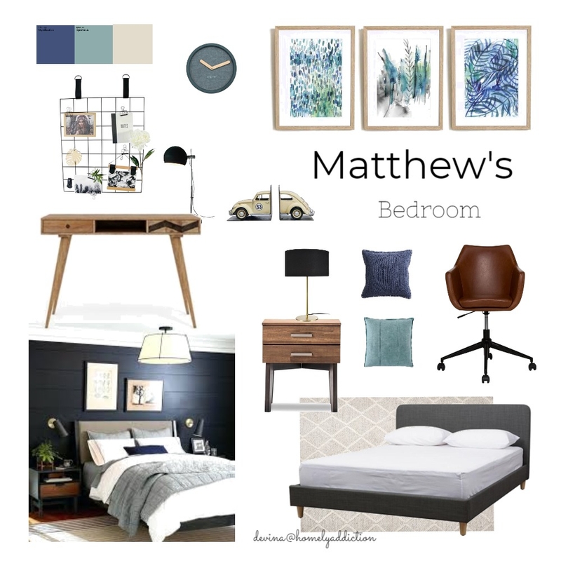 Matthew's bedroom Mood Board by HomelyAddiction on Style Sourcebook
