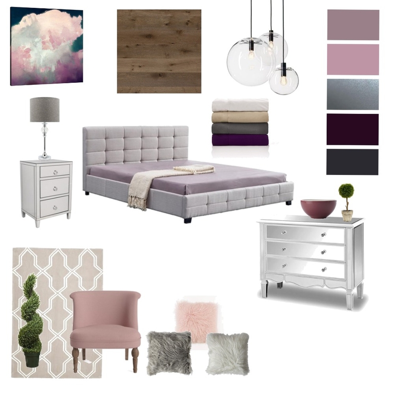 Purple Bedroom Mood Board by Katie Anne Designs on Style Sourcebook