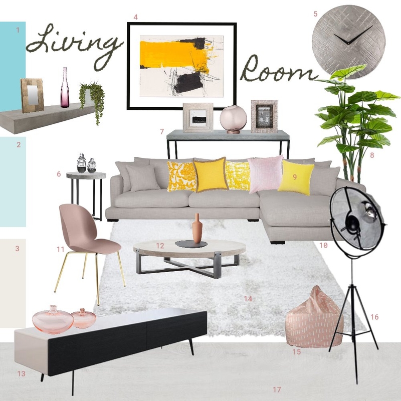 Living Room Numbered Mood Board by gsagoo on Style Sourcebook