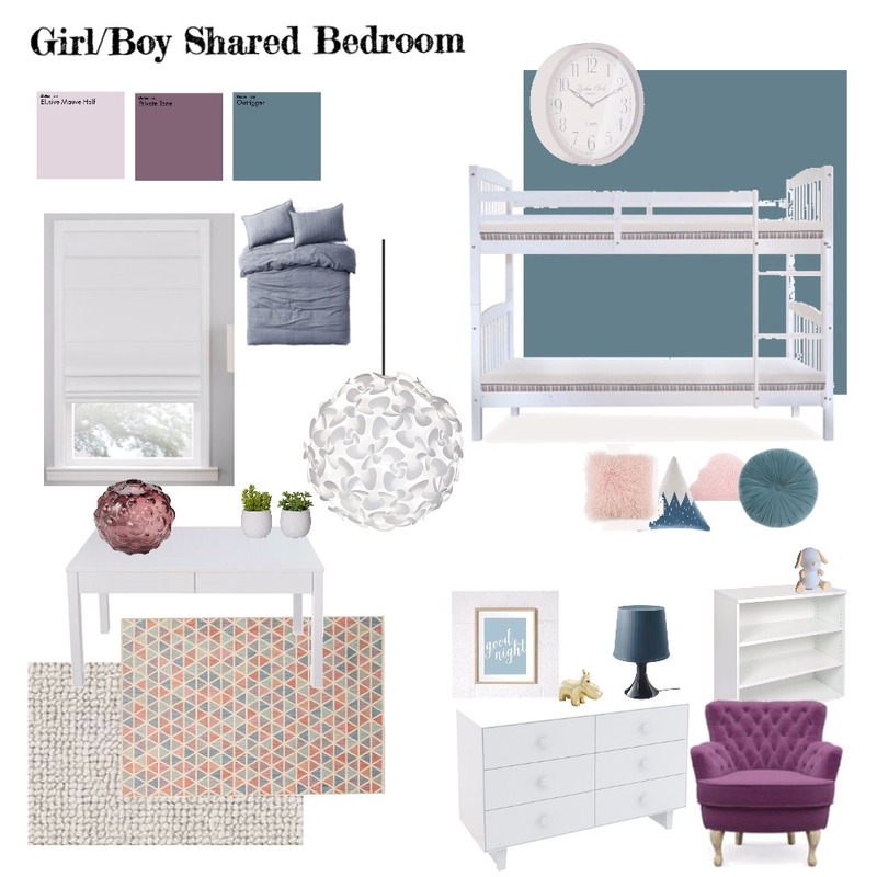 Girl/Boy Shared bedroom Mood Board by Aline on Style Sourcebook