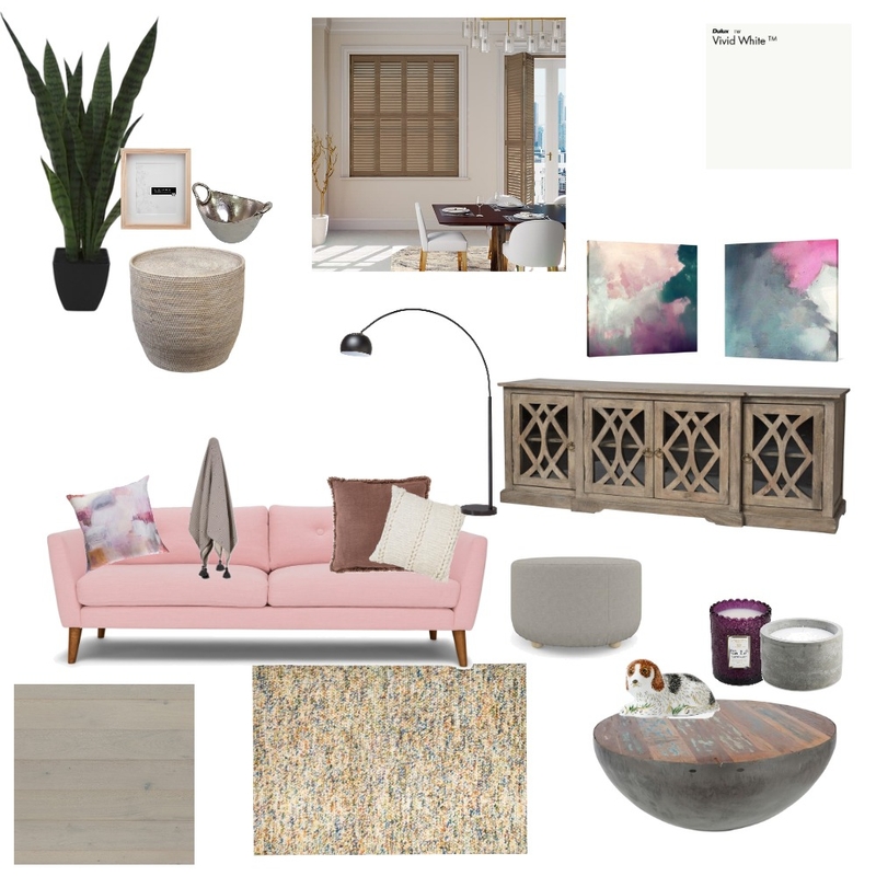 Lounge Room pink hues Mood Board by Shannon on Style Sourcebook