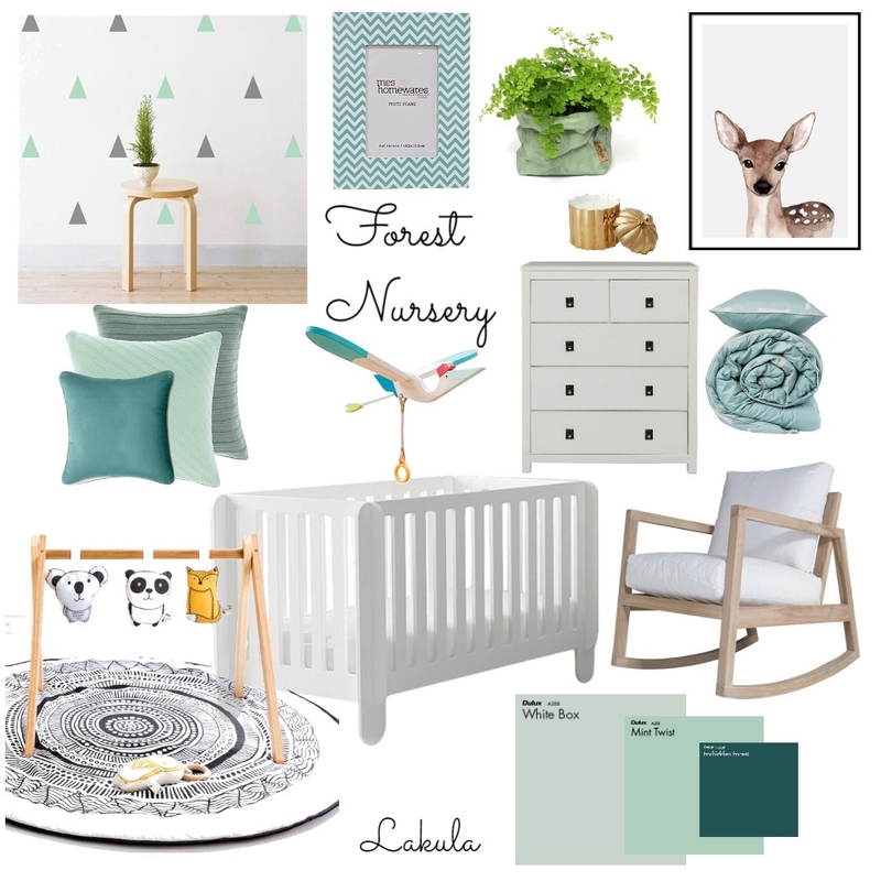 Forest Nursery Mood Board by Lakula Healthy Homes on Style Sourcebook