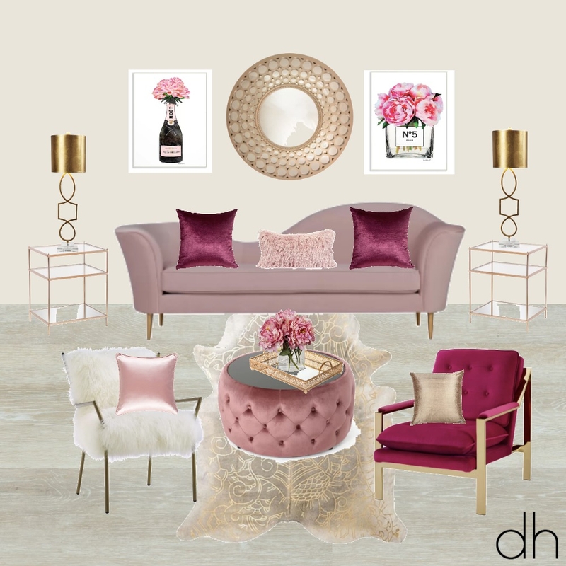 Girly Living Room Mood Board by theglam on Style Sourcebook