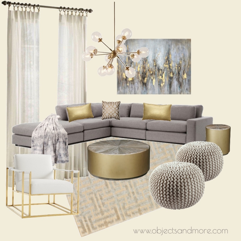 grey and gold living room Mood Board by Sahar Ghazale on Style Sourcebook