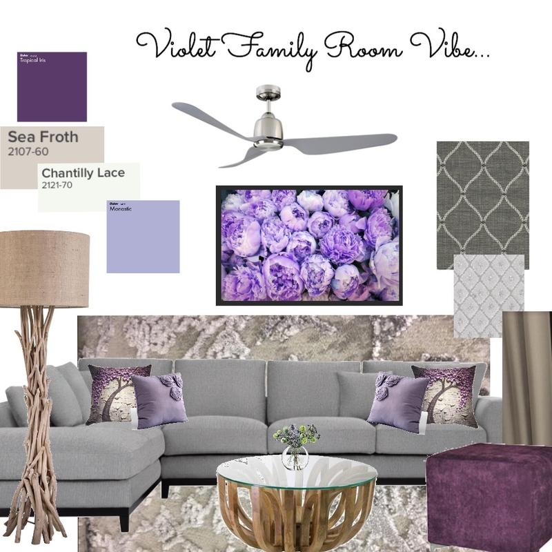 Violet Family Room Vibe.... Mood Board by Catleyland on Style Sourcebook