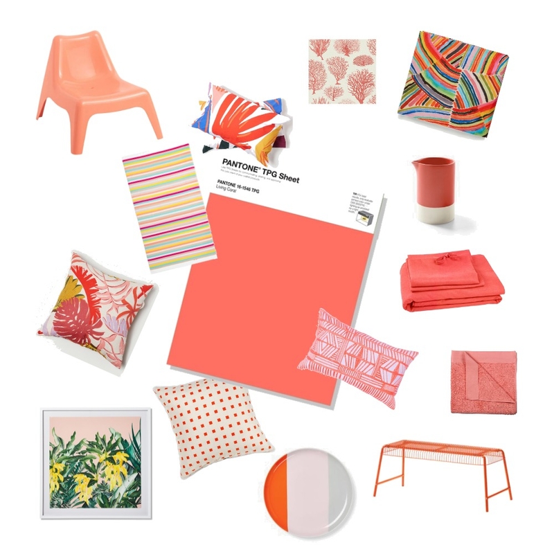 Pantone Living Coral Pops of Colour Mood Board by h.edit australia on Style Sourcebook