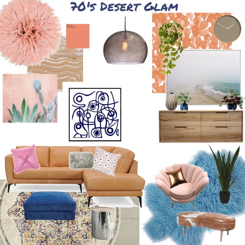 70's Desert Glam living space Mood Board by JoannaLee on Style Sourcebook