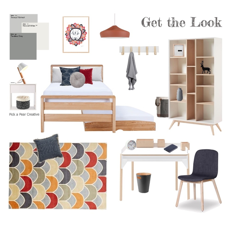 Teenage Boys Bedroom Style Mood Board by Pick a Pear Creative on Style Sourcebook