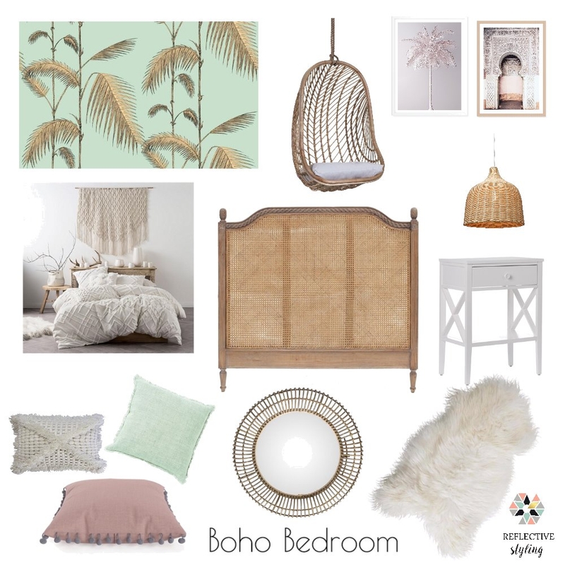 Boho Bedroom Mood Board by Reflective Styling on Style Sourcebook