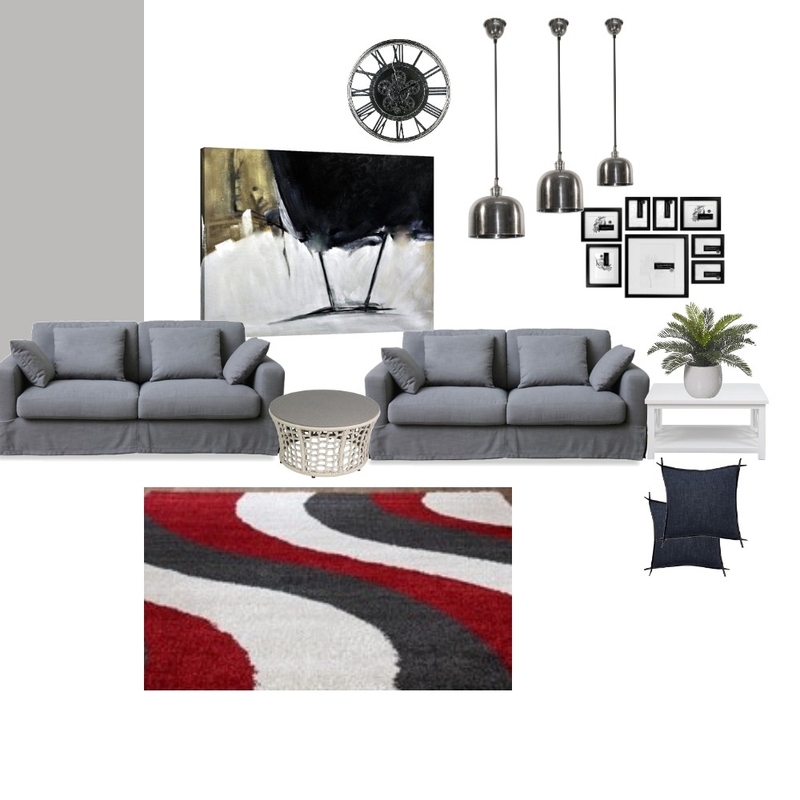 Gray Black &amp; White Loungeroom Mood Board by MargoBavinton on Style Sourcebook