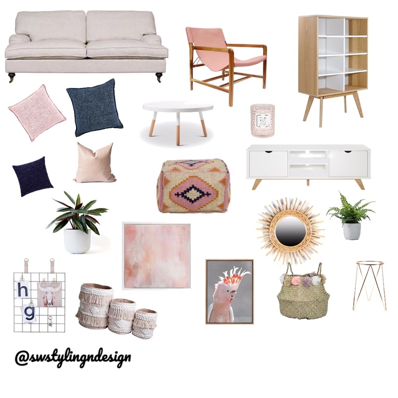 Lounge room, summery pinks Mood Board by 42sam.watto on Style Sourcebook