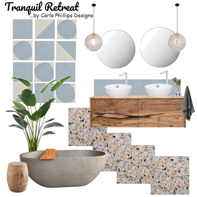 Tranquil Bathroom Mood Board by Carla Phillips Designs on Style Sourcebook
