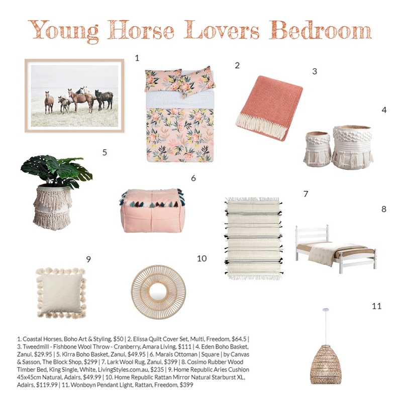 Tween Horse Lovers Bedroom_tags Mood Board by h.edit australia on Style Sourcebook