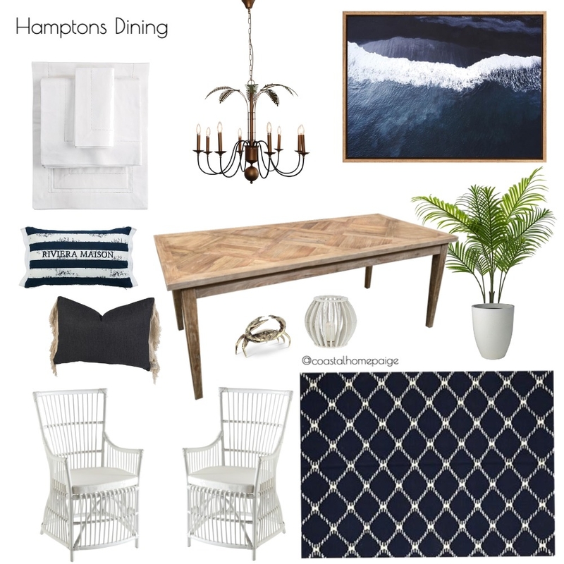 Coastal Hamptons Dining Room Mood Board by CoastalHomePaige on Style Sourcebook