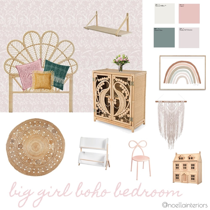 big girl boho bedroom Mood Board by noellainteriors on Style Sourcebook