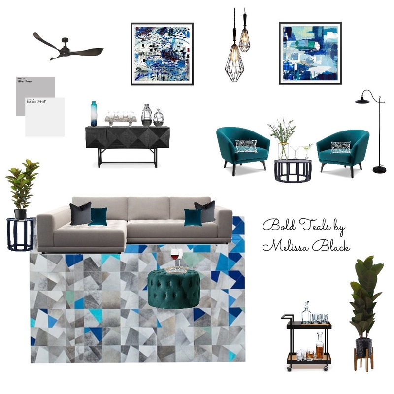 Bold Teals by Melissa Black Mood Board by MelissaBlack on Style Sourcebook