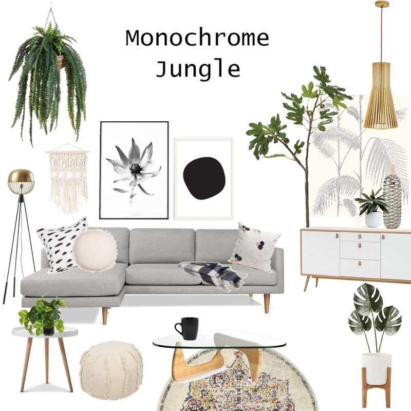 Monochrome Jungle Mood Board by JoannaLee on Style Sourcebook