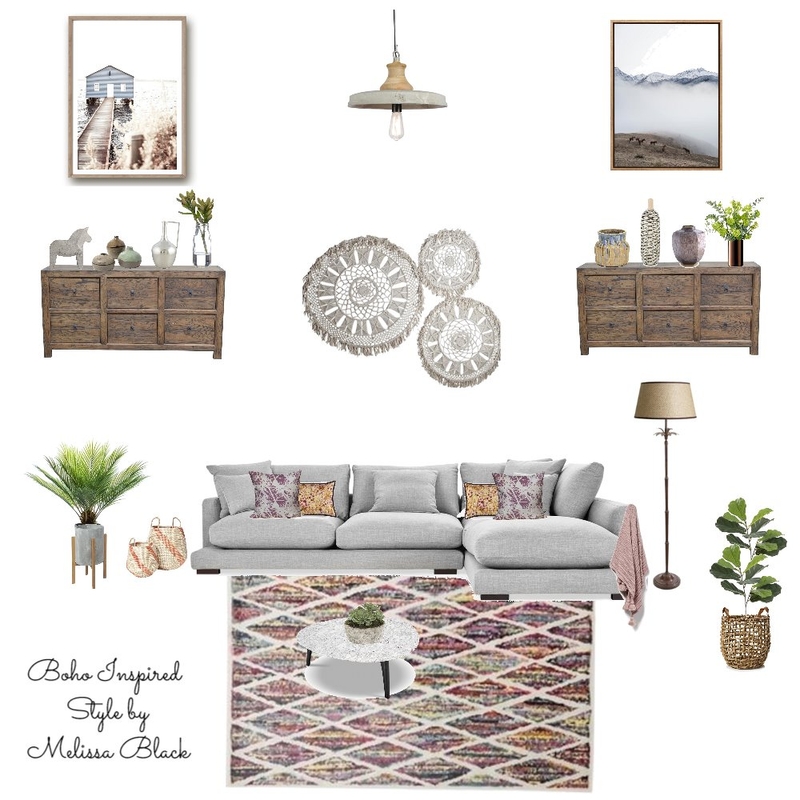 Boho Inspired Living Room Mood Board by MelissaBlack on Style Sourcebook
