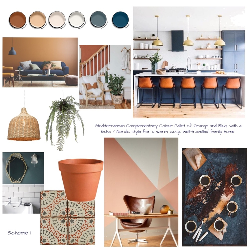 Blue and Orange Mediterranean / Boho Home Mood Board by Bluebell Revival on Style Sourcebook