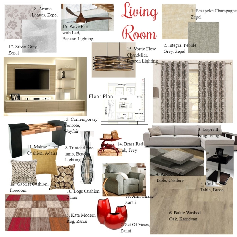 Living Room Mood Board by Bhakti Mehta on Style Sourcebook