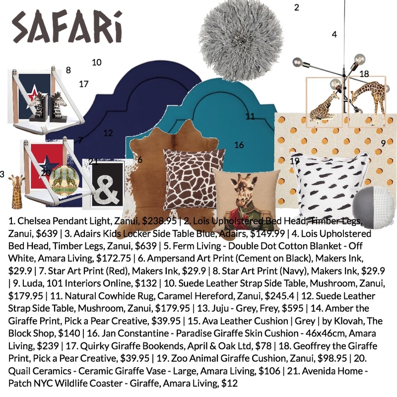 safari boys bedroom Mood Board by GeorginaRahi on Style Sourcebook